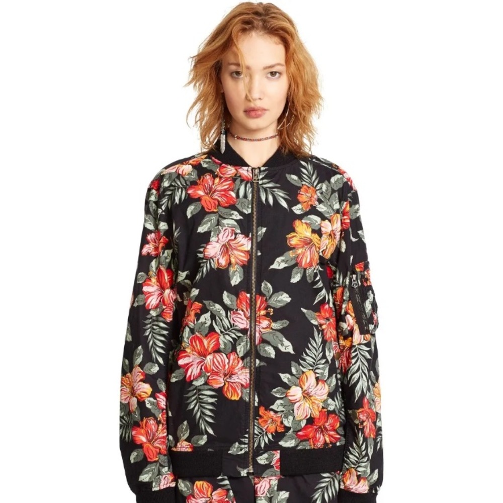 Ralph Lauren Denim & Supply Floral Bomber Jacket Size M